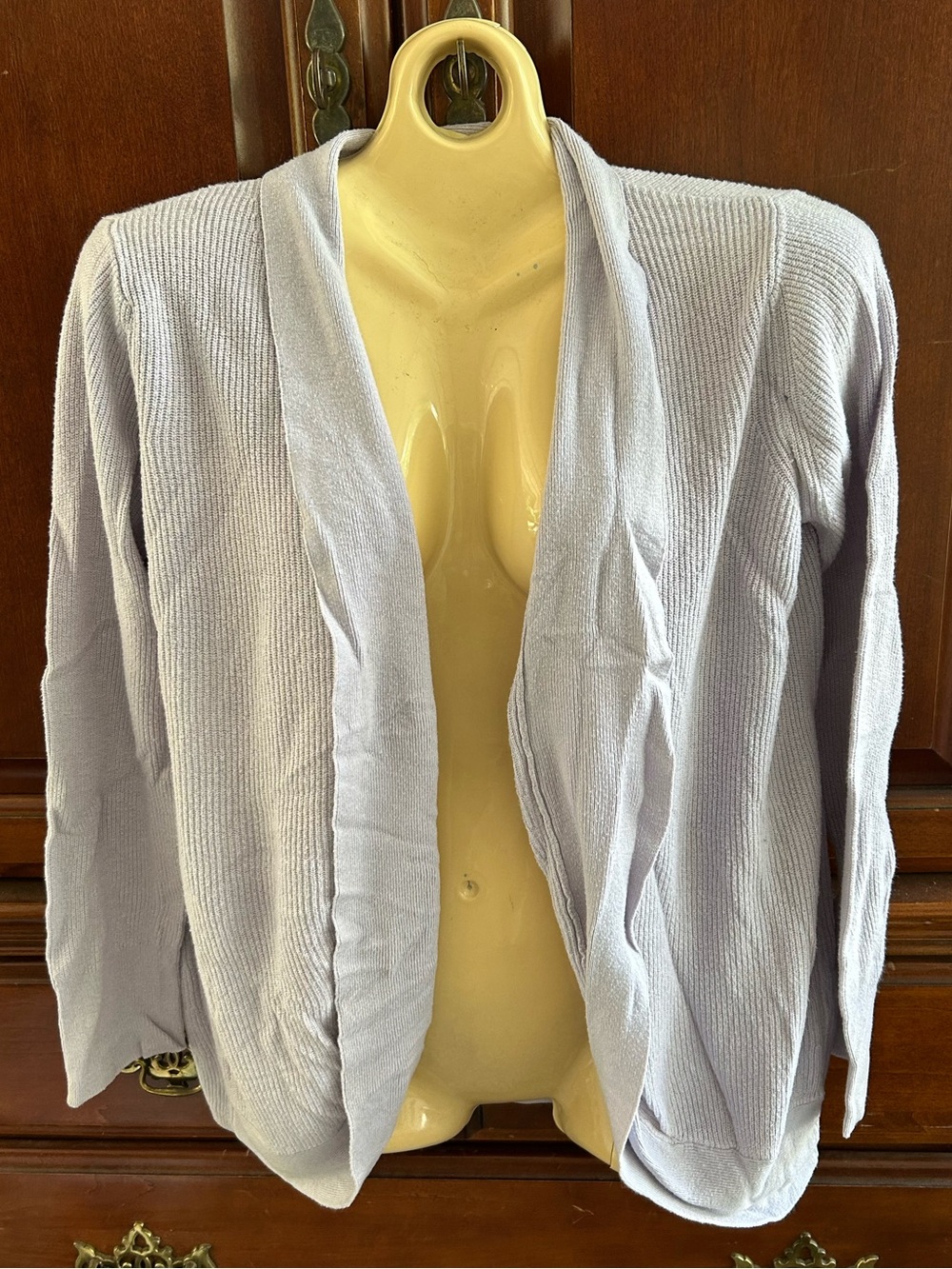 a new day Lavender Open-Front Ribbed Cardigan